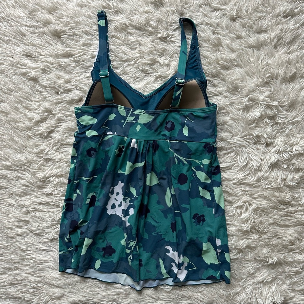 LL Bean Swimwear Tankini Top Shaping Soft Drape UPF 50+ New With Tags Size 16 - Picture 10 of 12